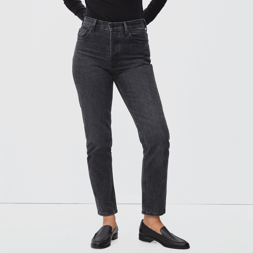 Everlane The 90's curvy Cheeky Jeans Size 35 Crop Women's Black High Waisted